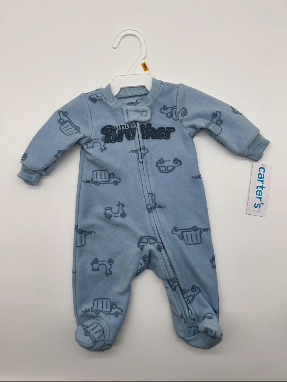 Carter's Newborn Light Blue 'Little Brother' Footed One-Piece